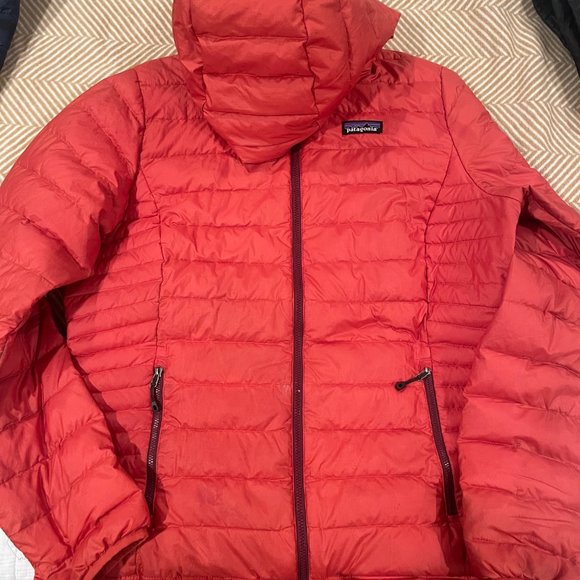 Patagonia Jackets & Blazers - Womens, Size L, Patagonia  Women's Down Sweater Hoody, Red Puffer Jacket